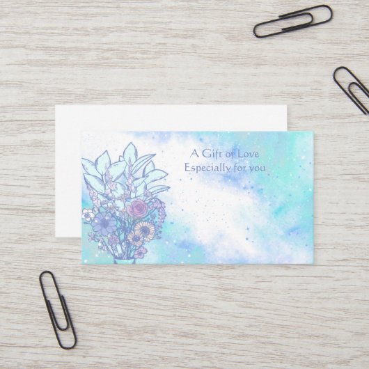 Carte de visite cadeau Flower Shop (Devant/Arrière en situation)