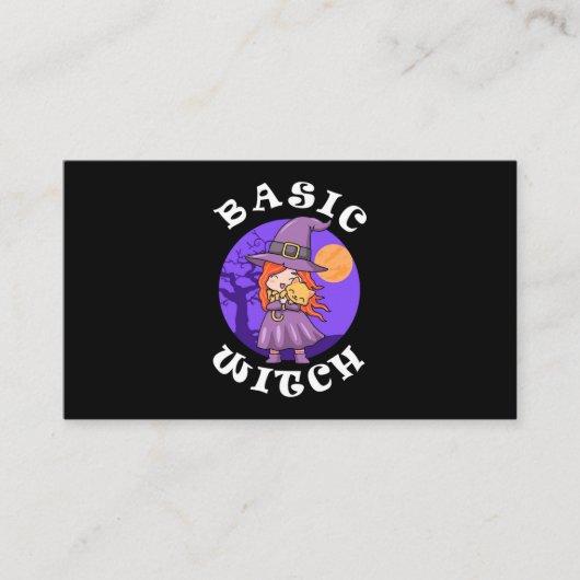 Carte De Visite Cadeau Halloween | Sorcière de base (Devant)