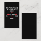 Carte De Visite Cadeau pilote d'aviation - quatre forces d'essai (Devant / Derrière)
