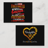 Carte De Visite Cadeau pompier | Je suis un pompier grincheux (Devant / Derrière)