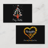 Carte De Visite Cadeau pompier | Joyeux pompier de Noël (Devant / Derrière)