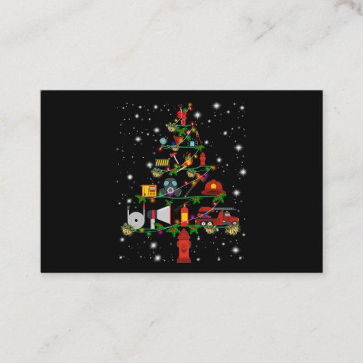 Carte De Visite Cadeau pompier | Joyeux pompier de Noël Fun (Devant)