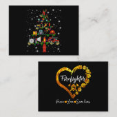 Carte De Visite Cadeau pompier | Joyeux pompier de Noël Fun (Devant / Derrière)