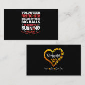 Carte De Visite Cadeau pompier | Pompier volontaire (Devant / Derrière)