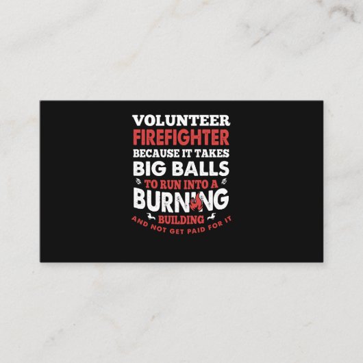 Carte De Visite Cadeau pompier | Pompier volontaire (Devant)