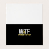 Carte De Visite Cadeau pompier | WTF Où est le pompier (Extérieur déplié)