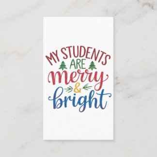 Carte De Visite Cadeau pour l'enseignant | Mes élèves sont joyeux