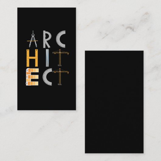 Carte De Visite Cadeaux d'architecte Étudiants en architecture (Devant / Derrière)