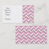 Carte De Visite Cadeaux de Motif de courtepointe Zig Rose pour ell (Devant / Derrière)