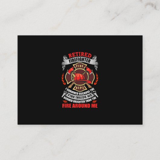 Carte De Visite Cadeaux De Retraite Des Pompiers Pour Hommes 2021 (Devant)