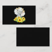 Carte De Visite Cadeaux de tournesol éléphant (Devant / Derrière)