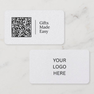 Carte De Visite Cadeaux Faciles Code QR et logo personnalisables