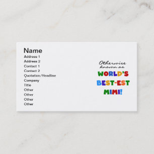 Carte De Visite Cadeaux lumineux de T-shirts des couleurs Mimi du
