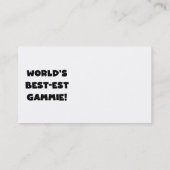 Carte De Visite Cadeaux noirs et blancs du Meilleur-est Gammie du (Dos)