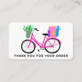 Carte De Visite Cadeaux Vélo Rose Client Commander Merci QR Code (Devant)