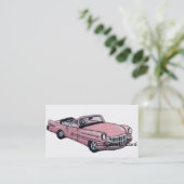 Carte De Visite Cadillac rose (Debout devant)