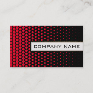 Carte De Visite Cadmium Rouge Polka Point Élégant Noir moderne