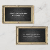 Carte De Visite Cadre antique Or | Texture foncée (Devant / Derrière)