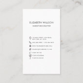 Carte De Visite Cadre Arc Professionnel Chic Moderne Photo Code QR (Dos)