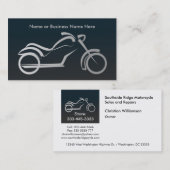 Carte De Visite Cadre argenté frais de moto - atelier de (Devant / Derrière)