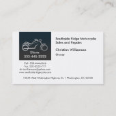 Carte De Visite Cadre argenté frais de moto - atelier de (Dos)