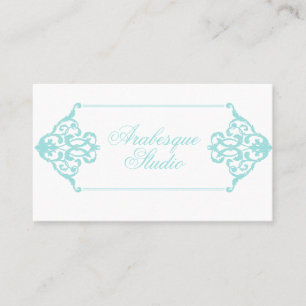 Carte De Visite Cadre baroque opulent bleu et blanc