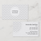 Carte De Visite cadre blanc sur le chevron gris (Devant / Derrière)