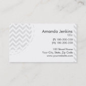 Carte De Visite cadre blanc sur le chevron gris (Dos)