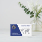 Carte De Visite Cadre bleu blanc PDG Global (Debout devant)