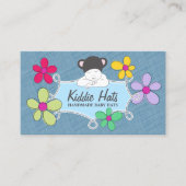 Carte De Visite Cadre bleu floral pour bébé Doodle pour vendeurs a (Devant)