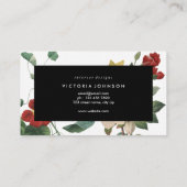 Carte De Visite Cadre botanique de noir de fleur (Dos)