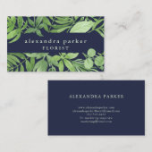 Carte De Visite Cadre botanique vert Luxe du feuille | sur (Devant / Derrière)