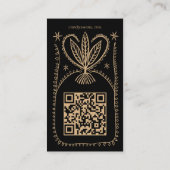 Carte De Visite Cadre Botanique Whimsical Unique Boho Custom QR (Dos)