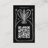 Carte De Visite Cadre Botanique Whimsical Unique Boho Custom QR (Dos)