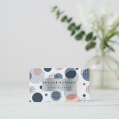 Carte De Visite Cadre brossé métallique | Géométrique numérique Ab (Debout devant)