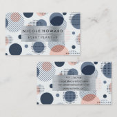 Carte De Visite Cadre brossé métallique | Géométrique numérique Ab (Devant / Derrière)