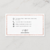 Carte De Visite Cadre chic tendance Rose simple Parties scintillan (Dos)