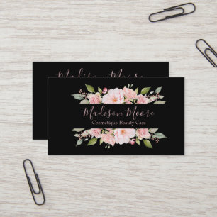 Carte De Visite Cadre circulaire Rose Floral