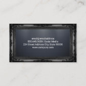 Carte De Visite Cadre classique noir | Professionnel élégant (Dos)
