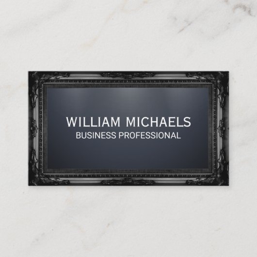Carte De Visite Cadre classique noir | Professionnel élégant (Devant)