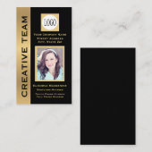 Carte De Visite Cadre Créatif Noir et Or (Devant / Derrière)