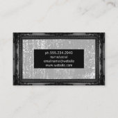 Carte De Visite Cadre d'antiquité noir | Gris Grunge Texture (Dos)