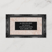 Carte De Visite Cadre d'antiquité noir | Texture de broyage mural (Dos)