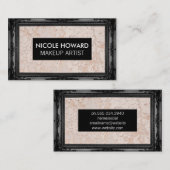 Carte De Visite Cadre d'antiquité noir | Texture de broyage mural (Devant / Derrière)