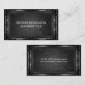 Carte De Visite Cadre d'antiquité noir | Texture foncée (Devant / Derrière)