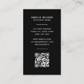 Carte De Visite Cadre de bordure de logo de code QR vertical simpl (Dos)