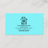 Carte De Visite Cadre de bordure en bleu clair électrique Service  (Dos)