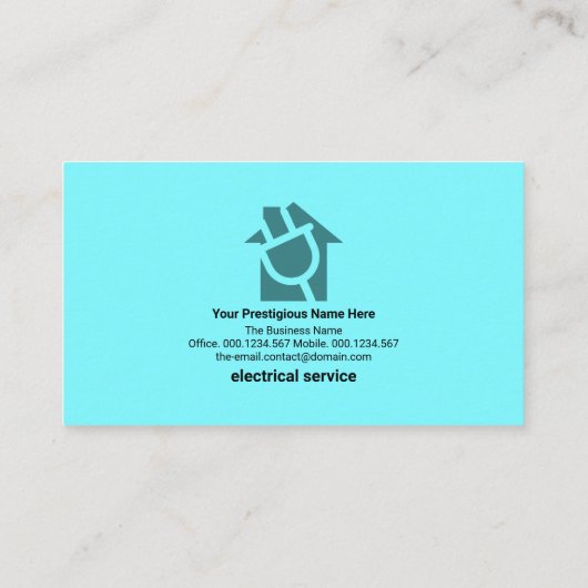 Carte De Visite Cadre de bordure en bleu clair électrique Service (Dos)