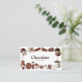 Carte De Visite Cadre de chocolat aquarelle (Debout devant)