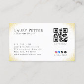 Carte De Visite Cadre de code QR professionnel en feuille d'or (Dos)